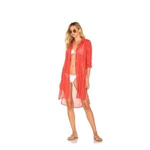 VIX Paula Hermanny Swimwear Ada Chemise en Coral VIX SWIMWEAR Women's Medium